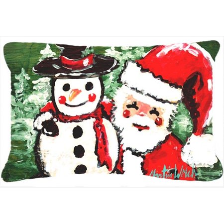 MICASA Friends Snowman And Santa Claus Indoor and Outdoor Fabric Decorative Pillow MI10912